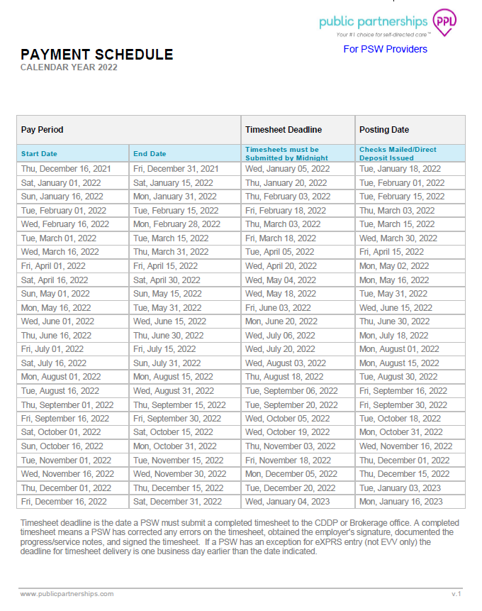 2022 Provider Payment Calendar | Independence Northwest | Serving Oregonians With Intellectual And Developmental Disabilities Since 2006