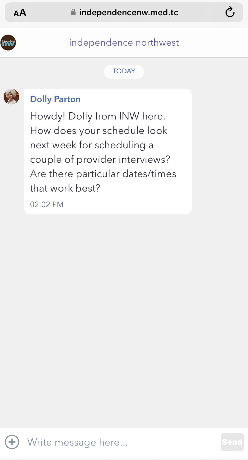 Tiger Connect Second Message